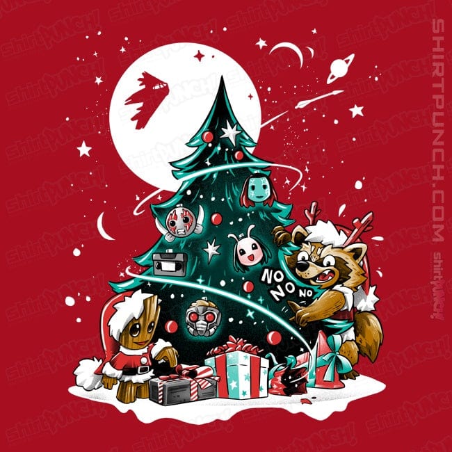 Daily_Deal_Shirts Magnets / 3"x3" / Red Galaxy Christmas