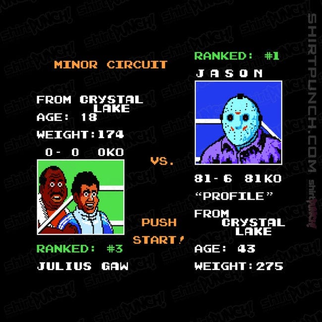 Daily_Deal_Shirts Magnets / 3"x3" / Black Jason Punch-Out