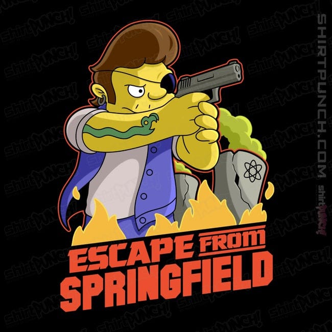 Daily_Deal_Shirts Magnets / 3"x3" / Black Escape From Springfield