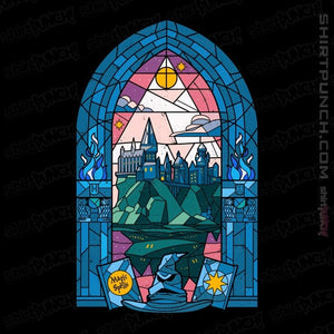 Daily_Deal_Shirts Magnets / 3"x3" / Black Stained Glass Castle