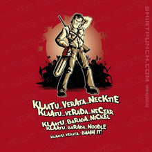 Load image into Gallery viewer, Shirts Magnets / 3&quot;x3&quot; / Red Klaatu Barada Nikto
