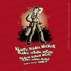 Shirts Magnets / 3"x3" / Red Klaatu Barada Nikto