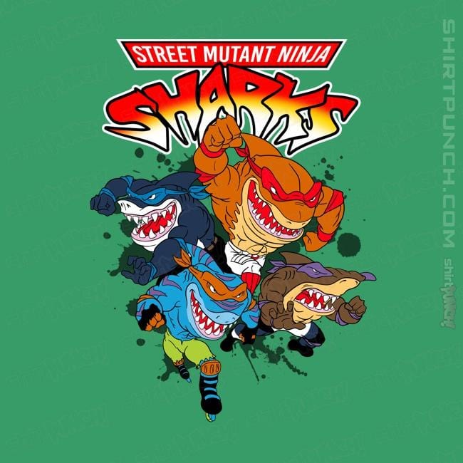 Shirts Magnets / 3"x3" / Irish Green Street Mutant Ninja Sharks