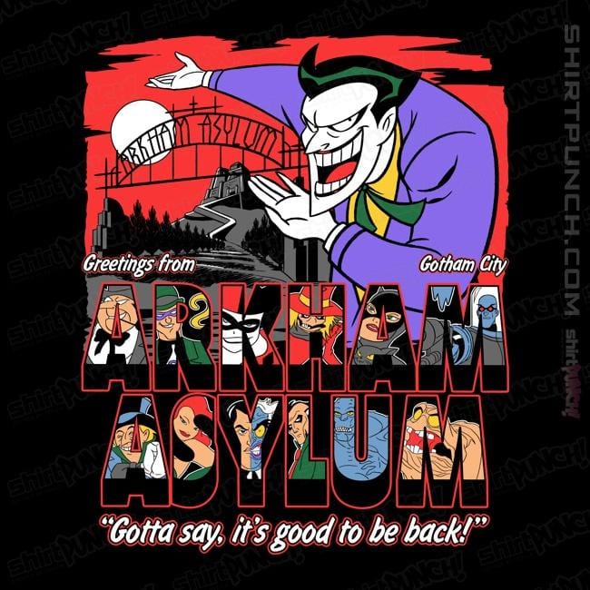 Daily_Deal_Shirts Magnets / 3"x3" / Black Greetings From The Asylum
