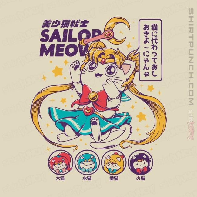 Secret_Shirts Magnets / 3"x3" / Natural Pretty Sailor Meow