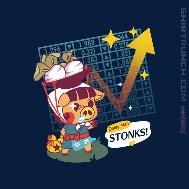 Shirts Magnets / 3"x3" / Navy Turnip Stonks