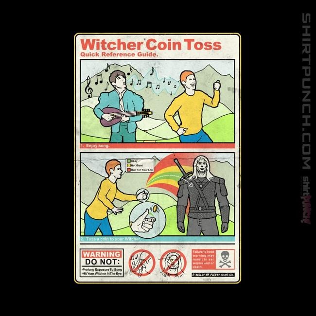 Shirts Magnets / 3"x3" / Black Witcher Coin Toss
