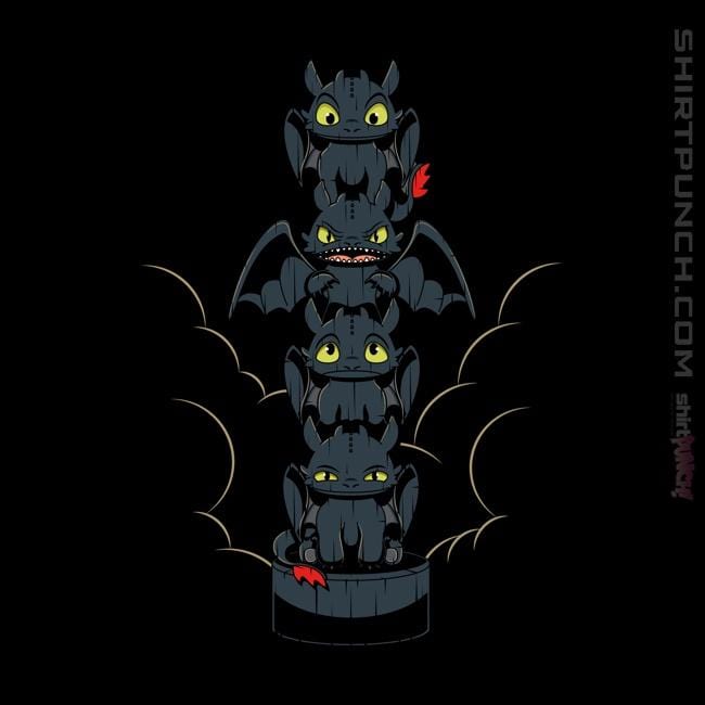 Shirts Magnets / 3"x3" / Black Dragon Mood Totem