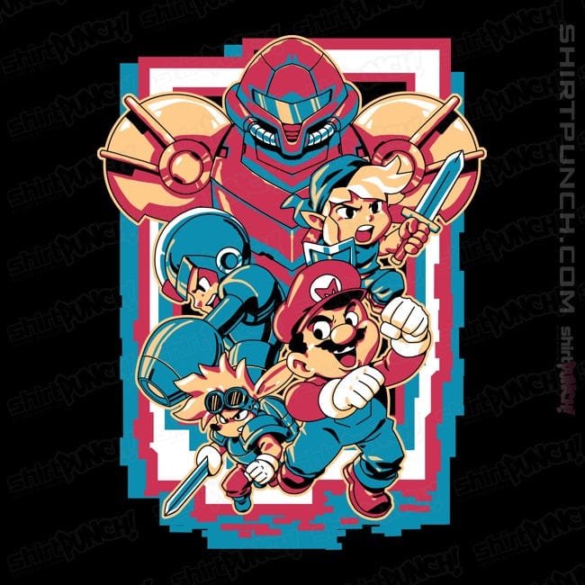 Daily_Deal_Shirts Magnets / 3"x3" / Black Retro Heroes