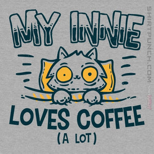 Daily_Deal_Shirts Magnets / 3"x3" / Sports Grey Innie Loves Coffee