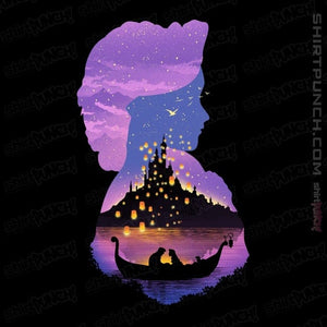 Daily_Deal_Shirts Magnets / 3"x3" / Black Rapunzel Shadow