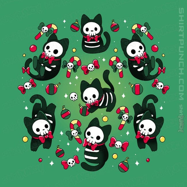 Daily_Deal_Shirts Magnets / 3"x3" / Irish Green Creepy Xmas Kittens