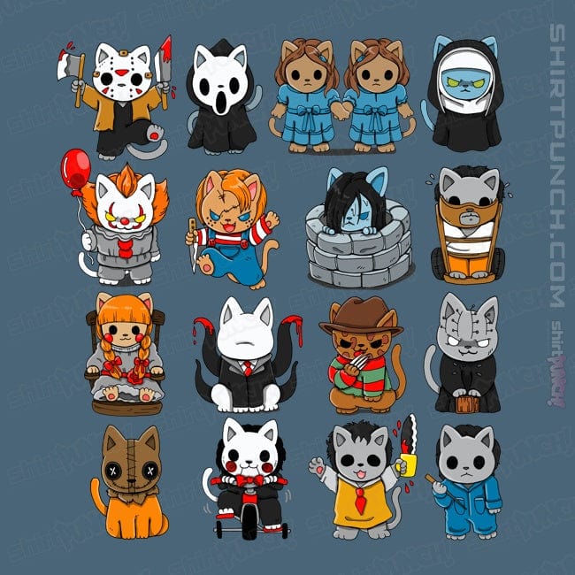 Secret_Shirts Magnets / 3"x3" / Indigo Blue Horror Kitties