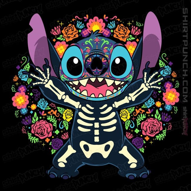 Daily_Deal_Shirts Magnets / 3"x3" / Black Stiched Calavera