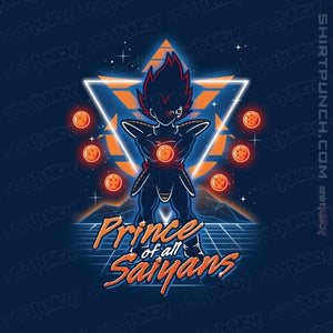 Shirts Magnets / 3"x3" / Navy Retro Saiyan Prince