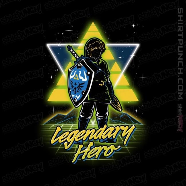 Shirts Magnets / 3"x3" / Black Retro Legendary Hero