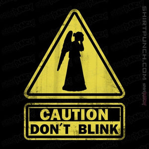 Shirts Magnets / 3"x3" / Black Caution - Don't Blink