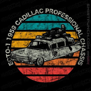 Shirts Magnets / 3"x3" / Black Retro Ecto-1 Sun