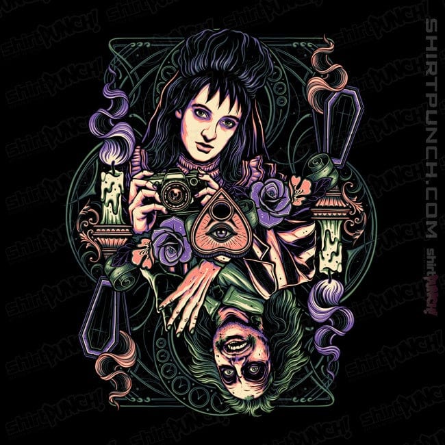 Daily_Deal_Shirts Magnets / 3"x3" / Black Beetlejuice & Lydia Card