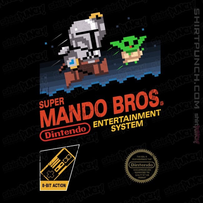 Daily_Deal_Shirts Magnets / 3"x3" / Black Super Mando Bros
