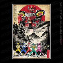 Load image into Gallery viewer, Daily_Deal_Shirts Magnets / 3&quot;x3&quot; / Black Rangers In Japan Woodblock
