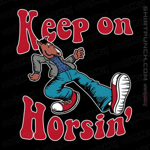 Daily_Deal_Shirts Magnets / 3"x3" / Black Keep On Horsin'