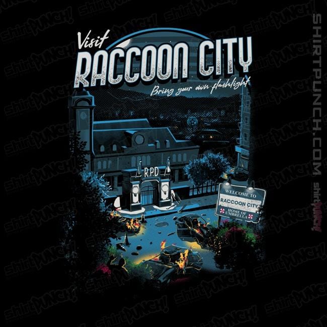 Shirts Magnets / 3"x3" / Black Visit Raccoon City