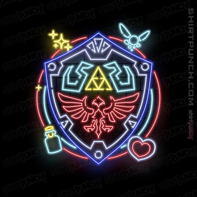 Daily_Deal_Shirts Magnets / 3"x3" / Black Neon Shield