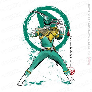 Daily_Deal_Shirts Magnets / 3"x3" / White Green Ranger Sumi-e