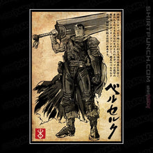 Load image into Gallery viewer, Daily_Deal_Shirts Magnets / 3&quot;x3&quot; / Black Black Swordsman Woodblock

