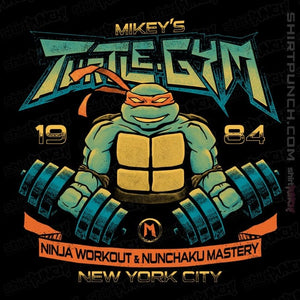 Daily_Deal_Shirts Magnets / 3"x3" / Black Mikey's Turtle Gym