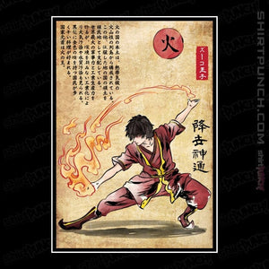 Daily_Deal_Shirts Magnets / 3"x3" / Black Fire Nation Master Woodblock
