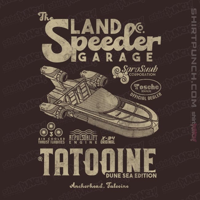 Daily_Deal_Shirts Magnets / 3"x3" / Dark Chocolate Land Speeder Garage