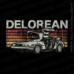 Secret_Shirts Magnets / 3"x3" / Black Retro DeLorean