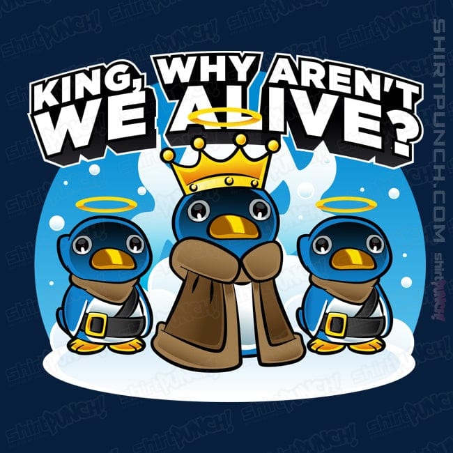 Daily_Deal_Shirts Magnets / 3"x3" / Navy Penguin King
