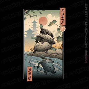 Shirts Magnets / 3"x3" / Black Kame Kame Ukiyo-e