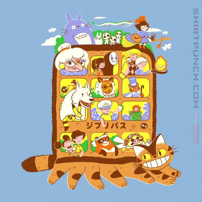 Daily_Deal_Shirts Magnets / 3"x3" / Powder Blue Anime Bus