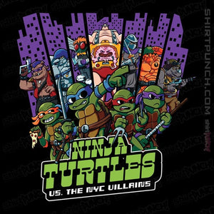 Daily_Deal_Shirts Magnets / 3"x3" / Black TMNT Vs The NYC Villains