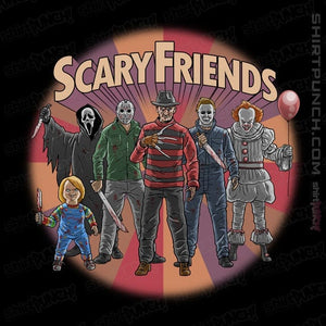 Daily_Deal_Shirts Magnets / 3"x3" / Black Scary Friends