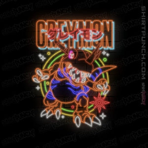 Shirts Magnets / 3"x3" / Black Neon Greymon