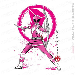 Shirts Magnets / 3"x3" / White Pink Ranger Sumi-e
