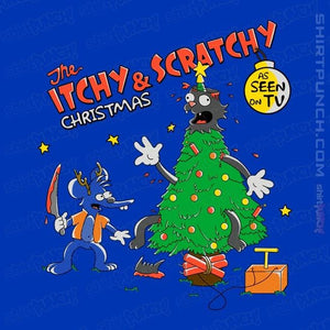 Daily_Deal_Shirts Magnets / 3"x3" / Royal Blue Itchy & Scratchy Christmas
