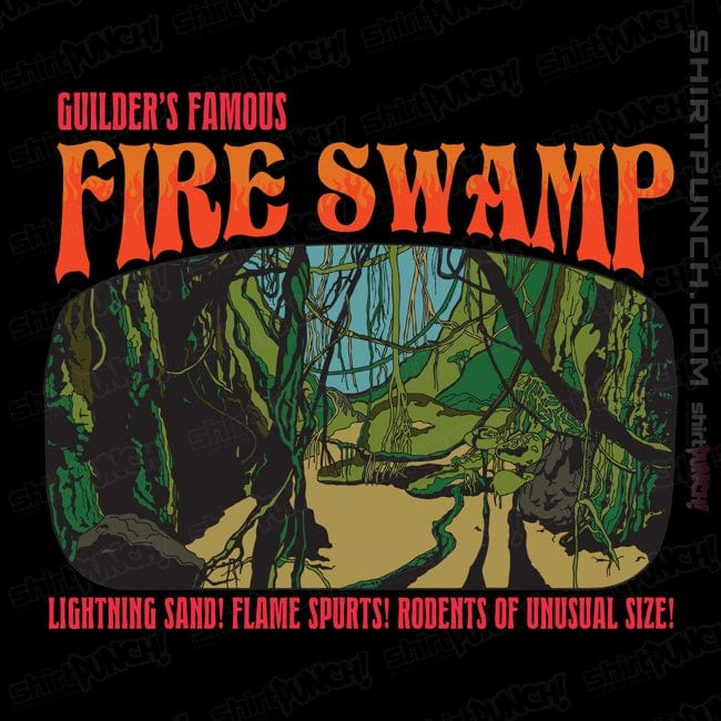Daily_Deal_Shirts Magnets / 3"x3" / Black Famous Fire Swamp