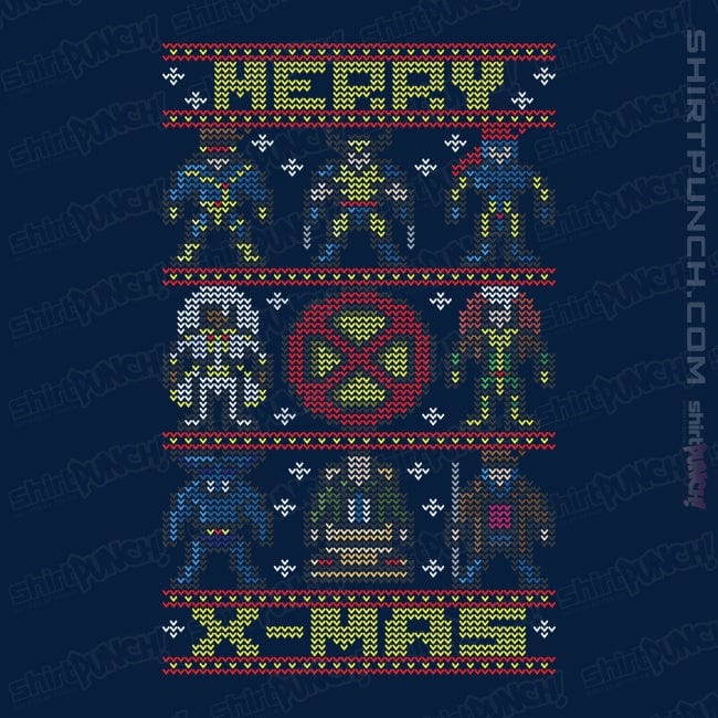 Daily_Deal_Shirts Magnets / 3"x3" / Navy Merry X-Mas