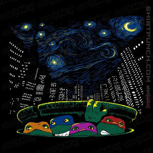 Daily_Deal_Shirts Magnets / 3"x3" / Black Starry City Night