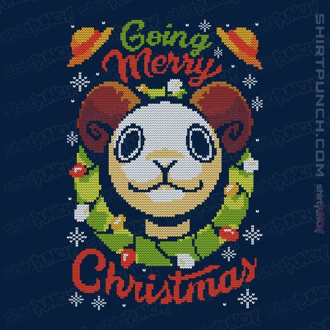 Daily_Deal_Shirts Magnets / 3"x3" / Navy Going Merry Christmas