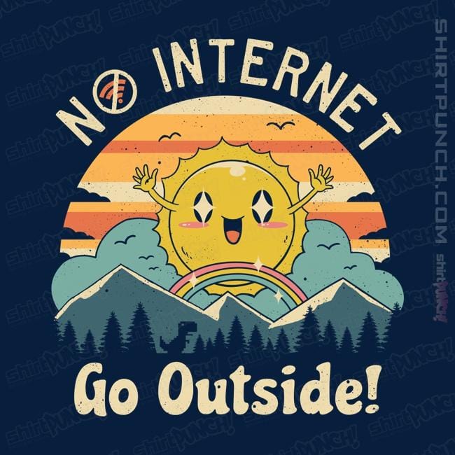 Shirts Magnets / 3"x3" / Navy No Internet! Go Outside!