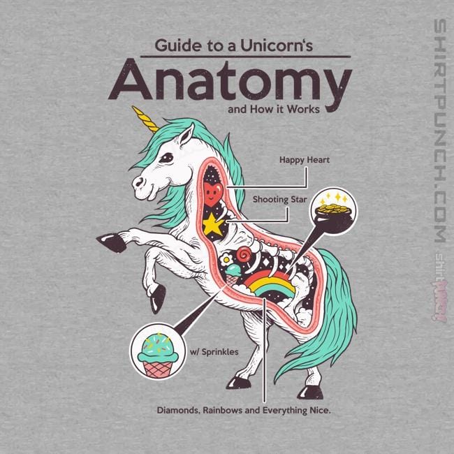Shirts Magnets / 3"x3" / Sports Grey Anatomy Of A Unicorn