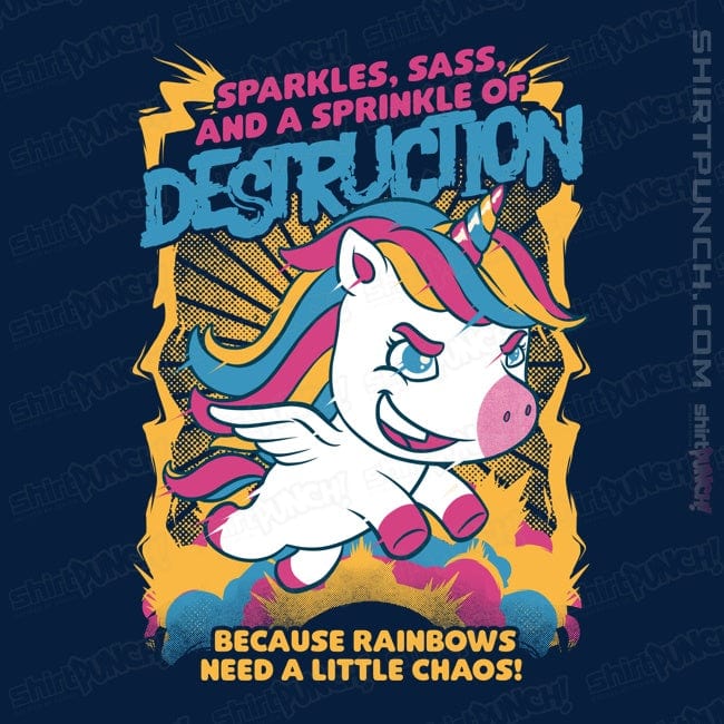 Secret_Shirts Magnets / 3"x3" / Navy Unicorn Rainbows Destruction