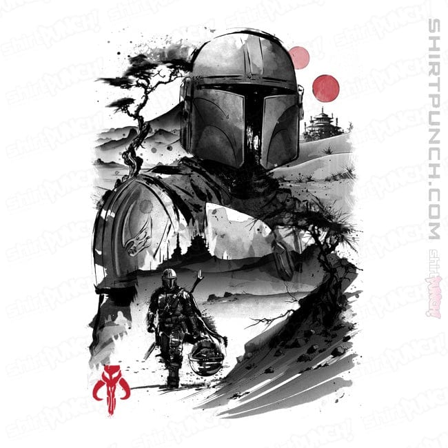 Daily_Deal_Shirts Magnets / 3"x3" / White The Bounty Hunter In The desert Sumi-e
